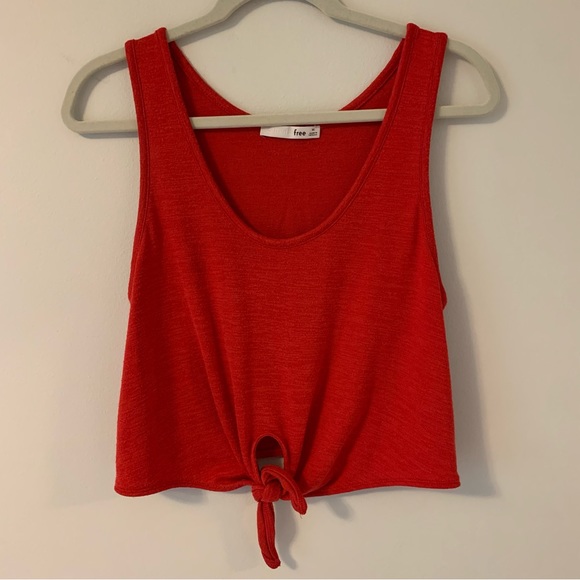 Aritzia Tops - Aritzia Wilfred Free Betsy Red Tie Front Cropped Tank Top